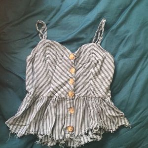 striped, button down tank top